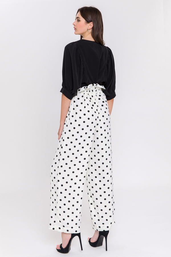 English Factory Polka Dot Wide Pants WHITE