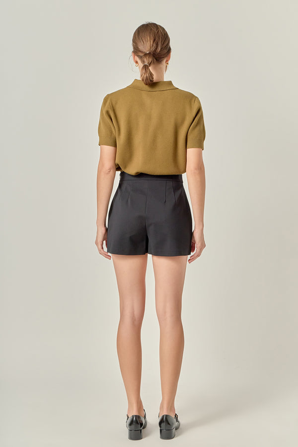 English Factory Polo Knit Top OLIVE