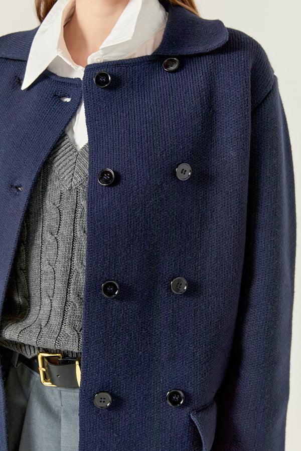 English Factory Polo Long Double Cardigan NAVY
