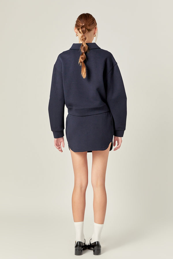 English Factory Polo Scuba Top NAVY