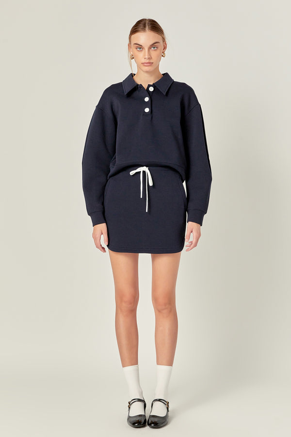 english factory Polo Scuba Top NAVY