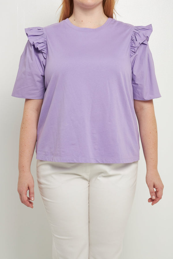 English Factory Poplin Combo Sleeve T-Shirt LILAC
