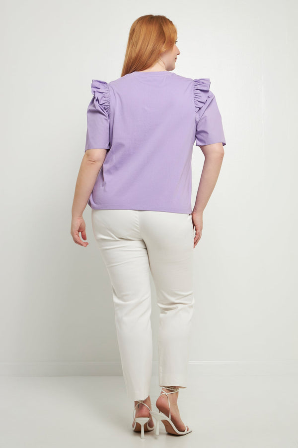 English Factory Poplin Combo Sleeve T-Shirt LILAC