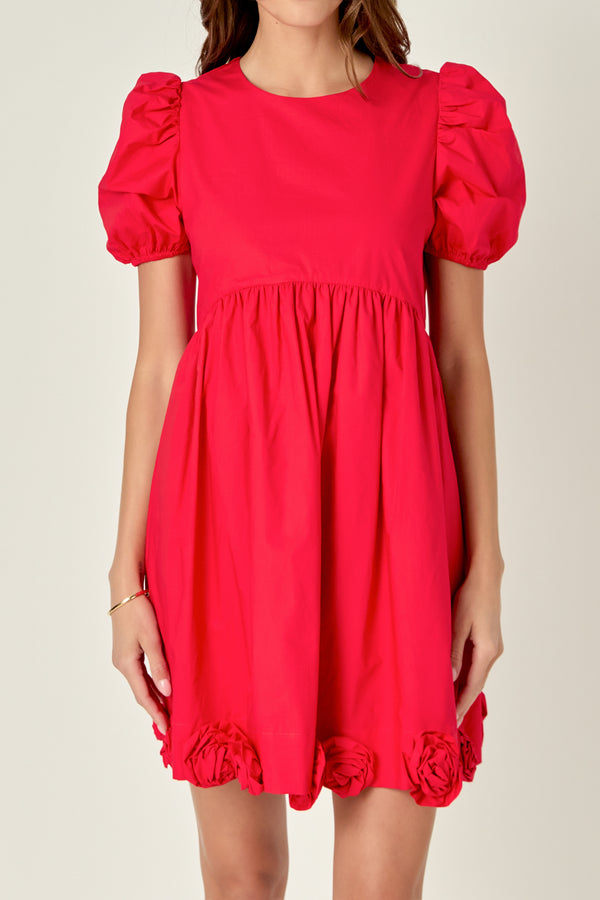 English Factory Poplin Corsage Mini Dress IVORY