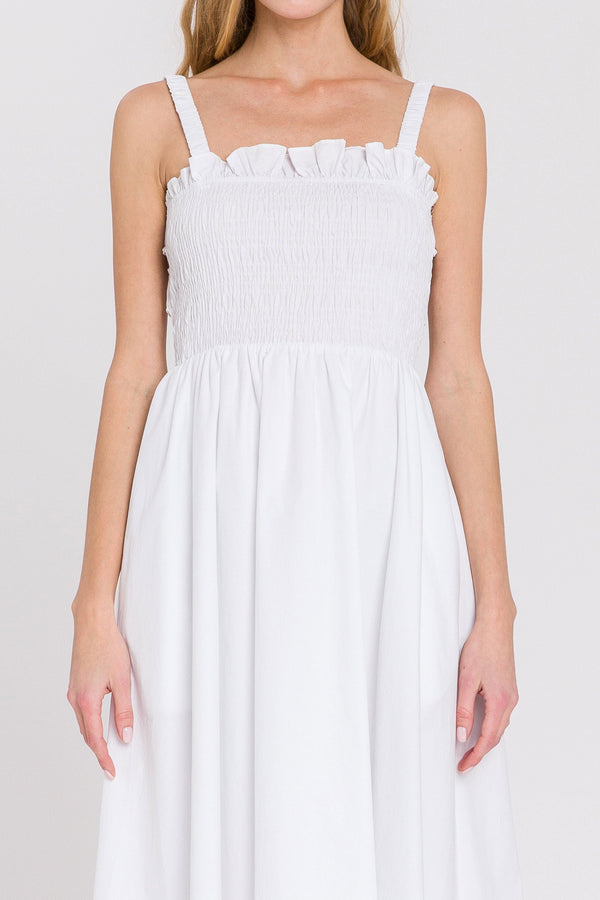 English Factory Poplin Flare Dress WHITE