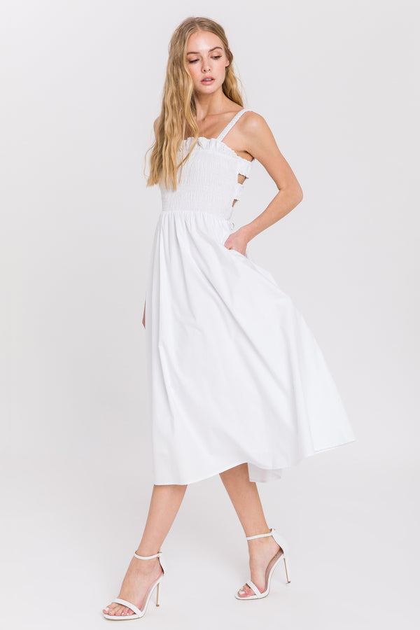 English Factory Poplin Flare Dress WHITE