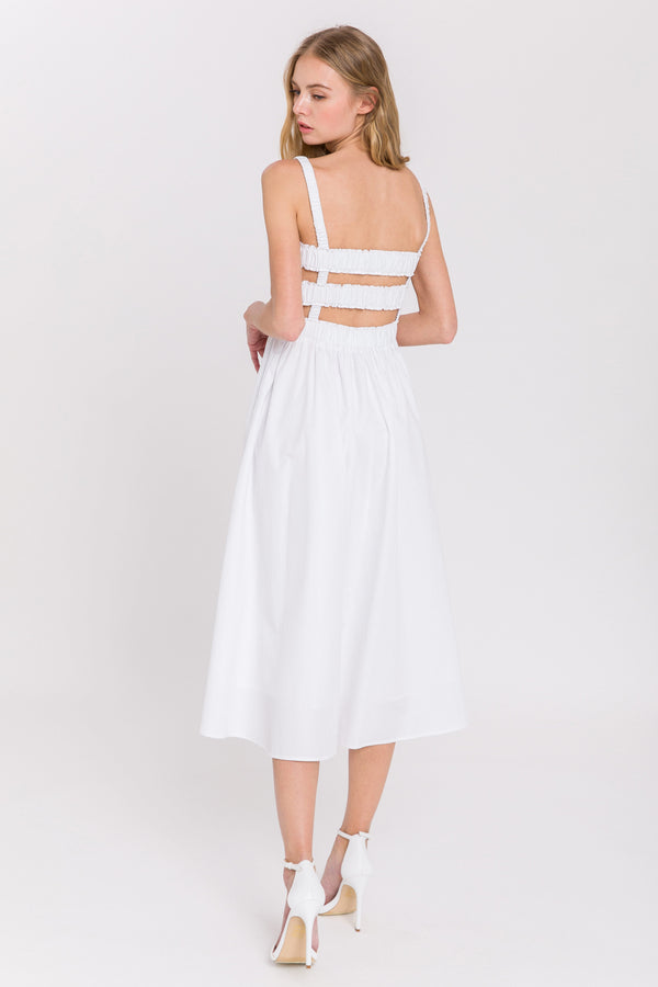 English Factory Poplin Flare Dress WHITE