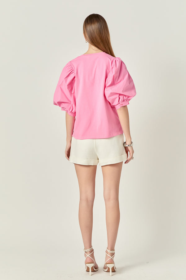 English Factory Poplin Sleeve Combo T-shirts PINK