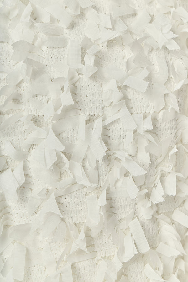 English Factory Premium Textured Ribbon Top WHITE