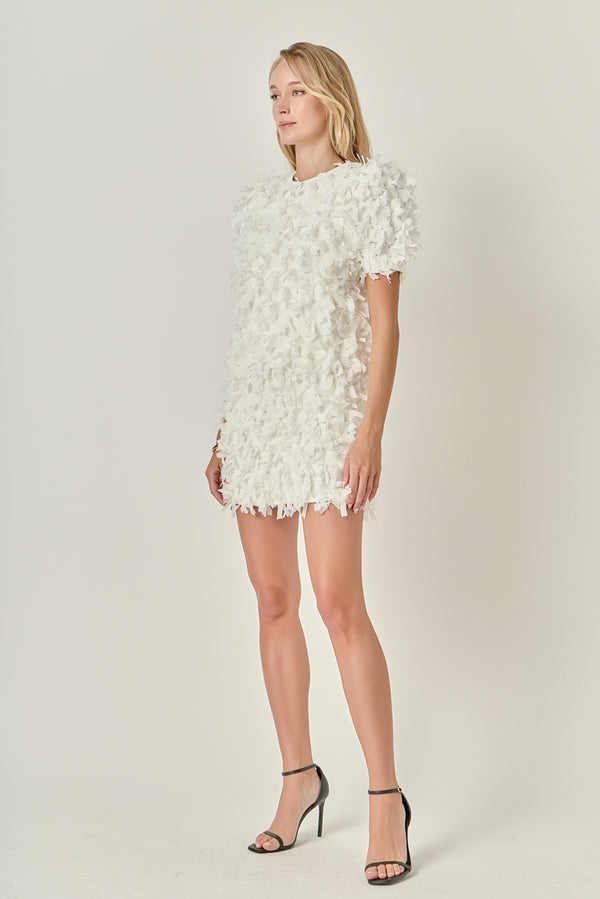 English Factory Premium Textured Ribbon Top WHITE