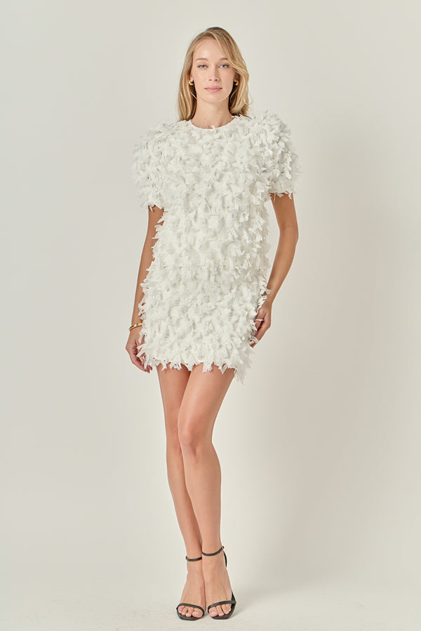 english factory Premium Textured Ribbon Top WHITE