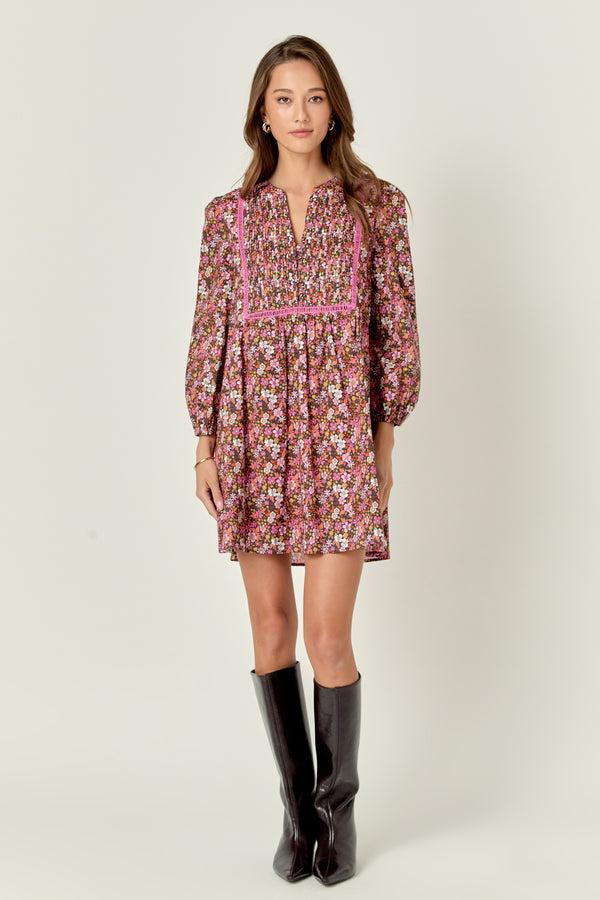 english factory Printed Mini Dress PINK