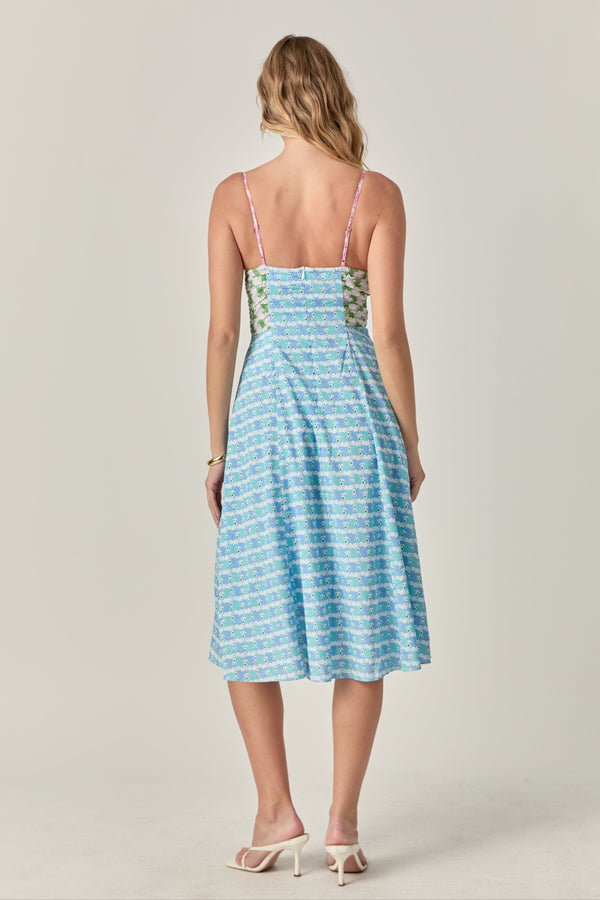 English Factory Printed Satin Dress MULTI