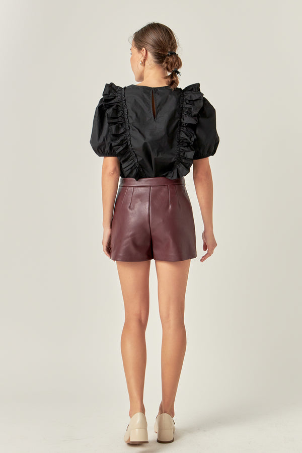 English Factory Pu Skorts CRANBERRY