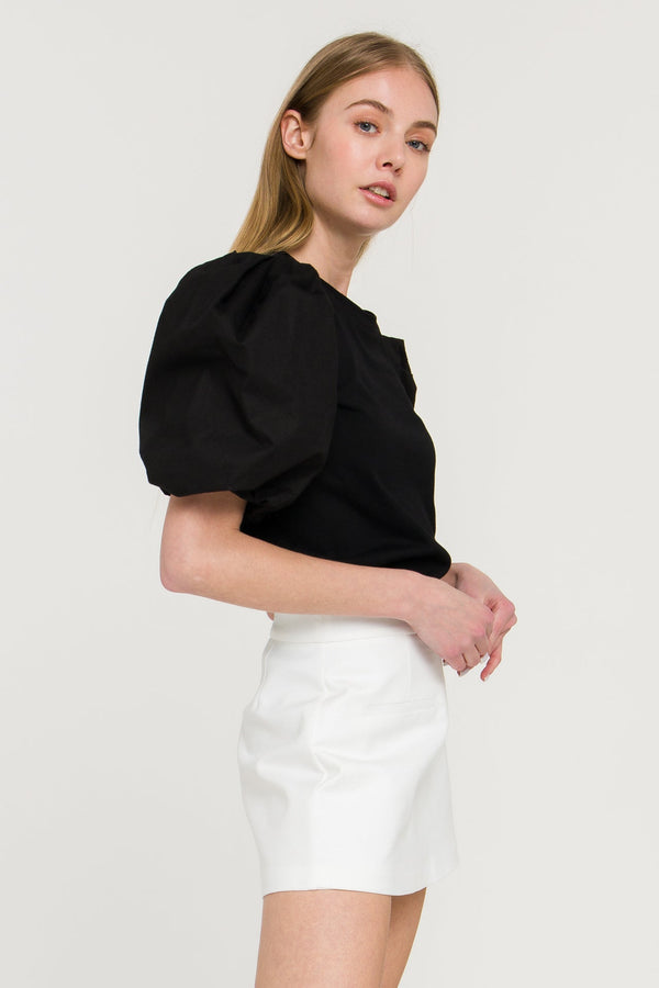 English Factory Puff Short Sleeve T-Shirt BLACK