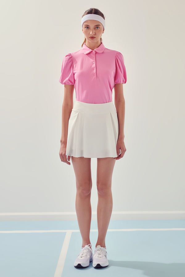English Factory Puff Sleeve Jersey Top PINK