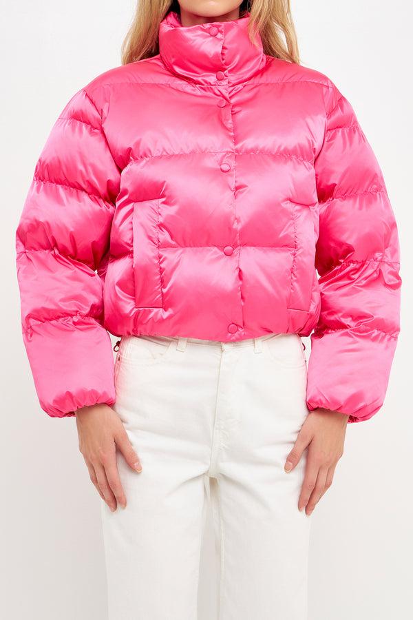 English Factory Puffer Cropped Jacket FUCHSIA
