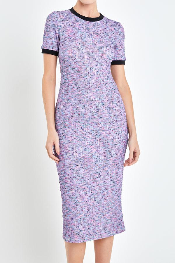 English Factory Rainbow Knit Midi Dress MULTI