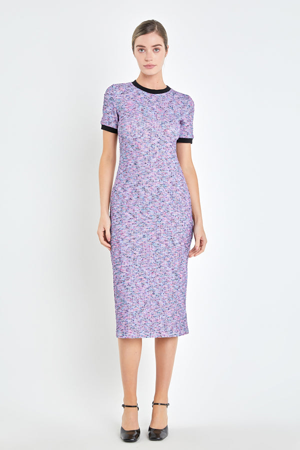 english factory Rainbow Knit Midi Dress MULTI