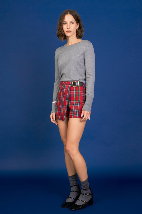 English Factory Red Check Skort RED