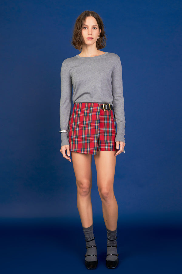 english factory Red Check Skort RED