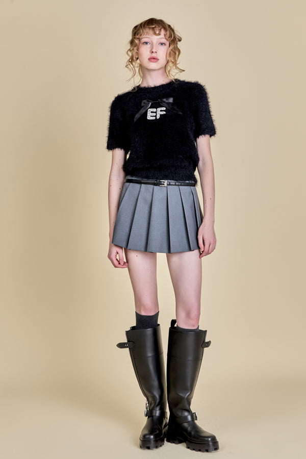 english factory Rhinestone EF Logo Knit BLACK