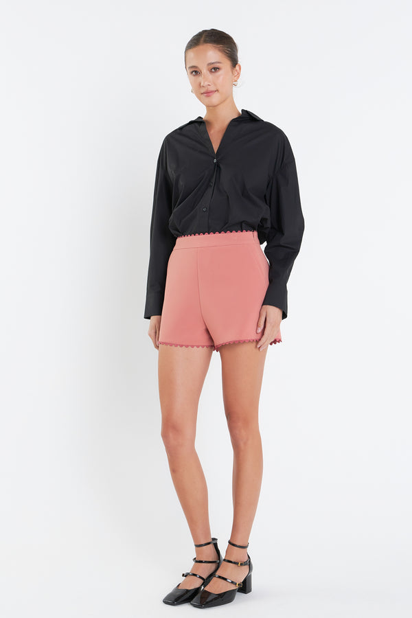 English Factory Rickrack Edge Short DUSTY ROSE