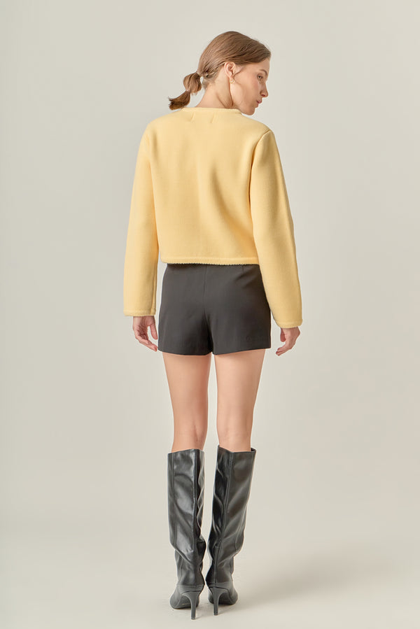 English Factory Round Hem Cardigan BUTTER YELLOW
