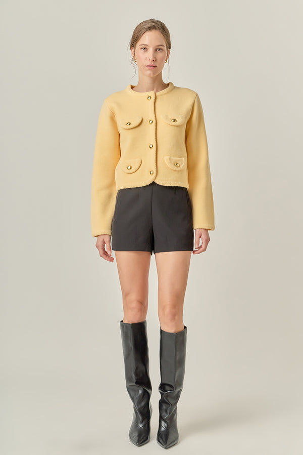 english factory Round Hem Cardigan BUTTER YELLOW