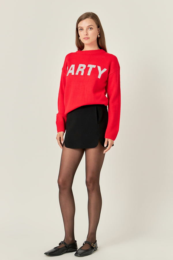 english factory Rounded Slit Skort BLACK