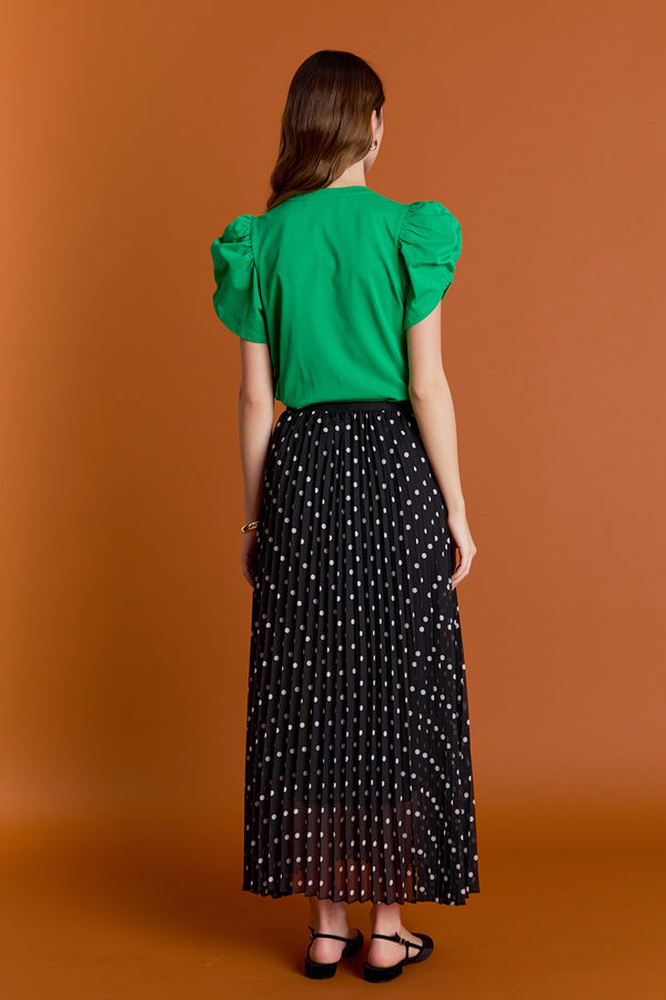 English Factory Ruched Sleeve T-Shirt GREEN