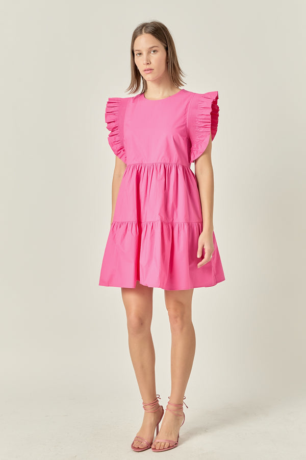 English Factory Ruffled Babydoll Mini Dress LILAC