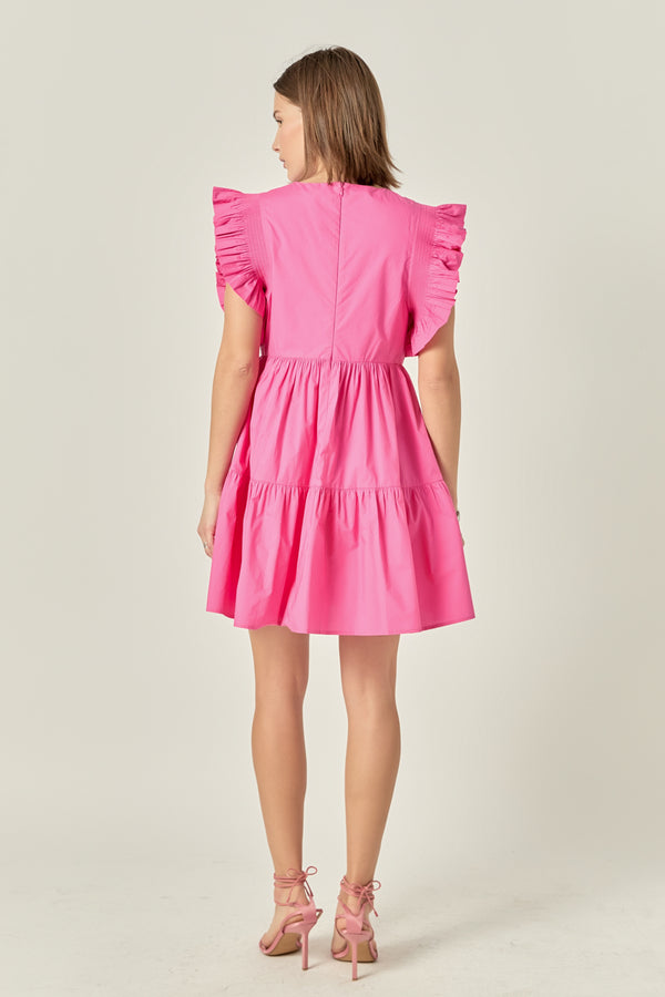 English Factory Ruffled Babydoll Mini Dress LILAC