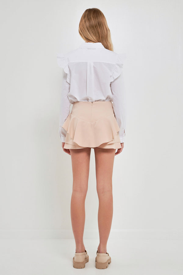 English Factory Ruffled Boxy Shirt WHITE