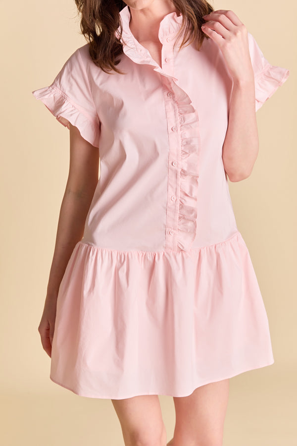 English Factory Ruffled Mini Dress LIGHT PINK