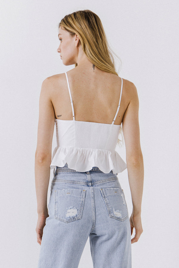 English Factory Ruffled Tank Top WHITE