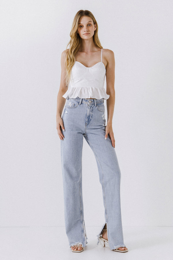 english factory Ruffled Tank Top WHITE