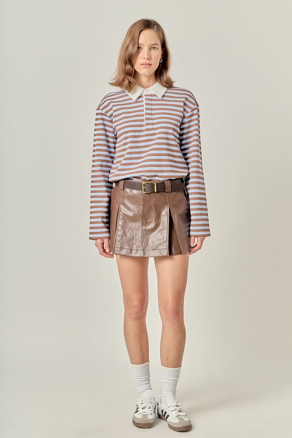 english factory Rugby Polo Shirt POWDERBLUE/BROWN