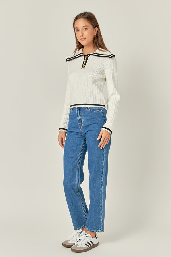 English Factory Sailor Stripe Knit OFF WHITE
