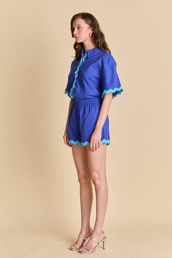 English Factory Scallop Detailed Shorts BLUE