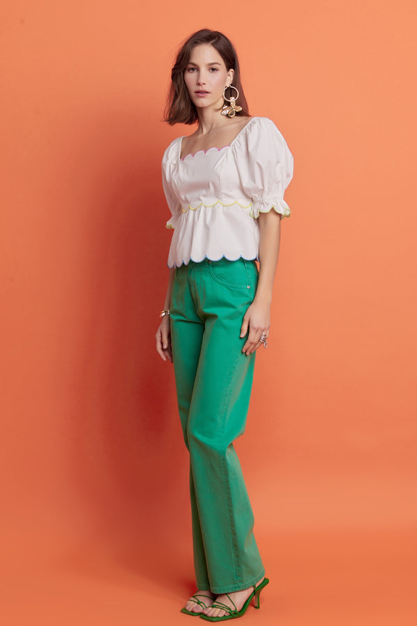 English Factory Scallop Top WHITE