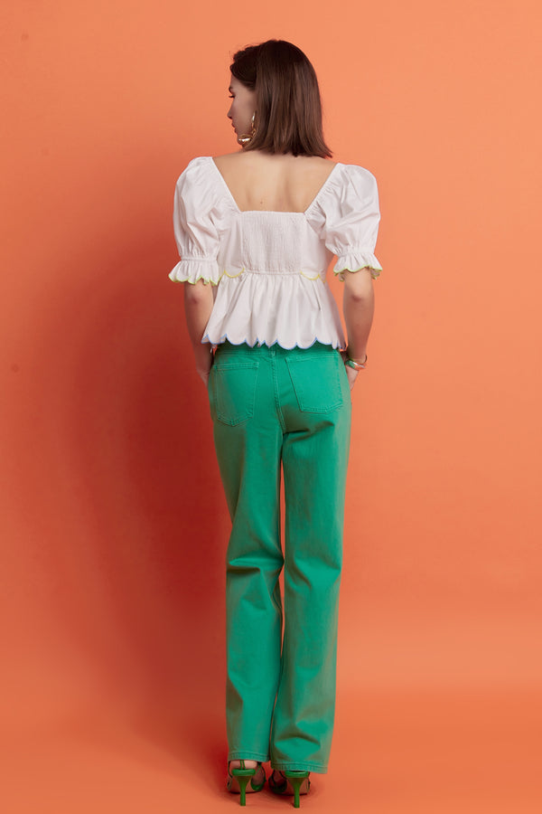 English Factory Scallop Top WHITE