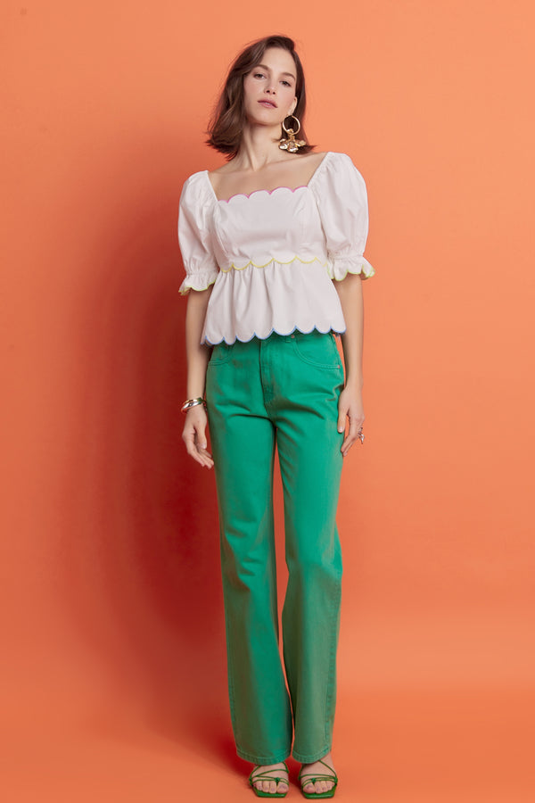 english factory Scallop Top WHITE