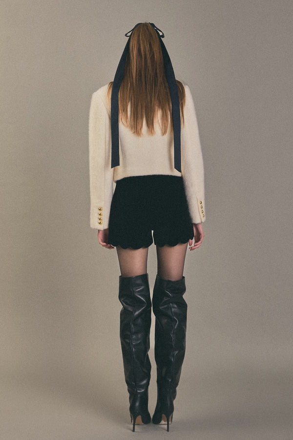 English Factory Scallop Wool Jacket OFF WHITE