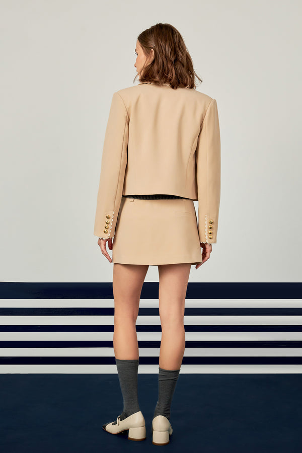 English Factory Scalloped Jacket TAUPE