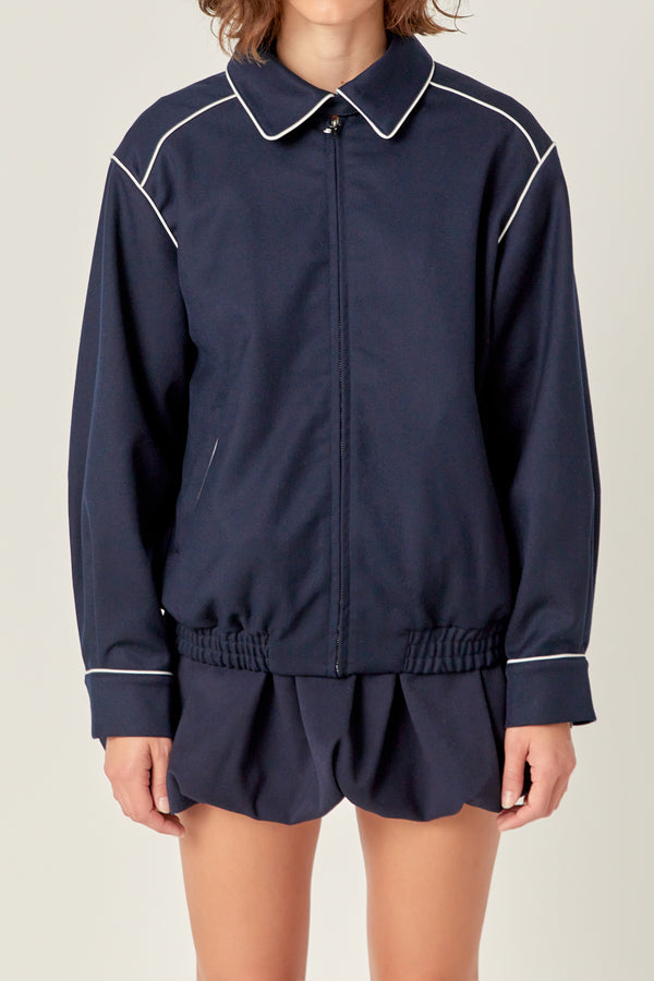 English Factory Shirt Collared Jacket NAVY