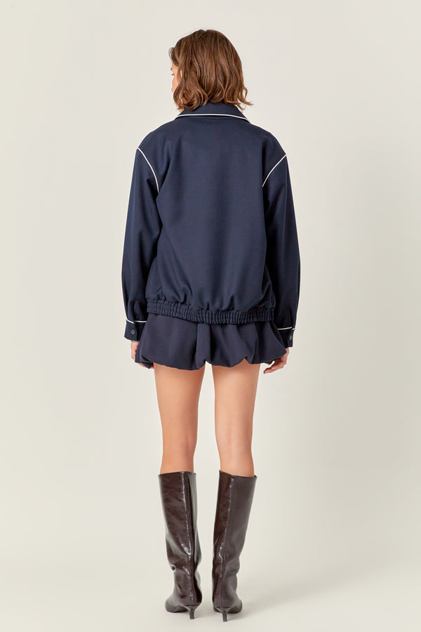 English Factory Shirt Collared Jacket NAVY