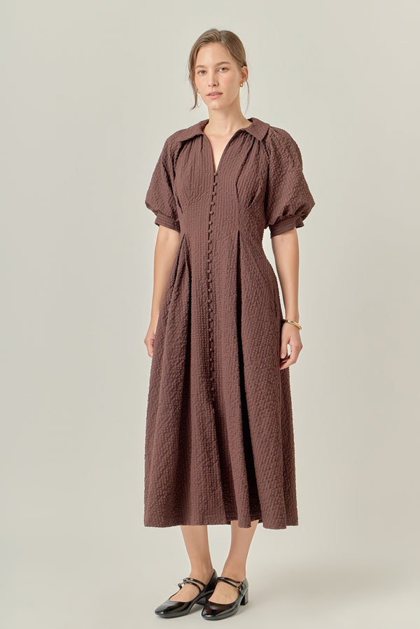 English Factory Shirt Midi Dress BROWN