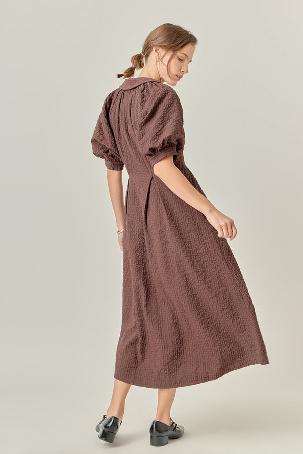 English Factory Shirt Midi Dress BROWN