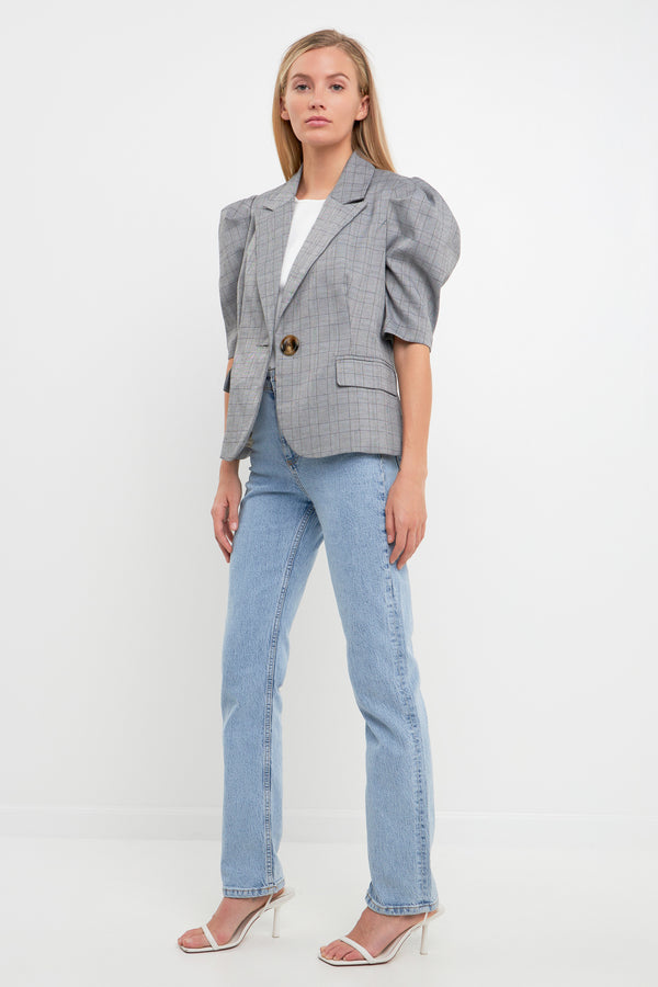 English Factory Short Puff Sleeve Jacket GREEN